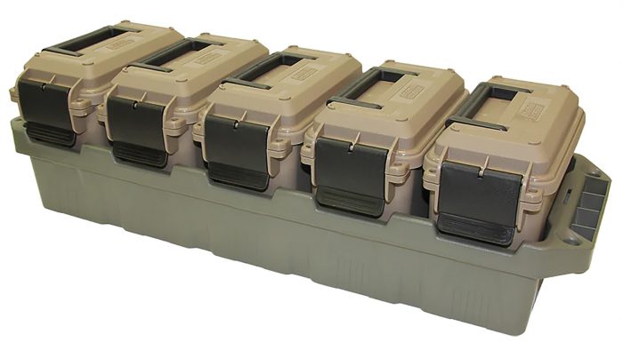 MTM Case-Gard AC5C 5-Can Ammo Crate Mini Dark Earth/Army Green Polypropylene