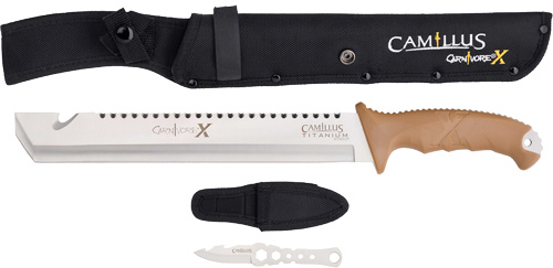 CAMILLUS CARNIVORE X MACHETE - 12" BLADE STAINLESS W/ KNIFE
