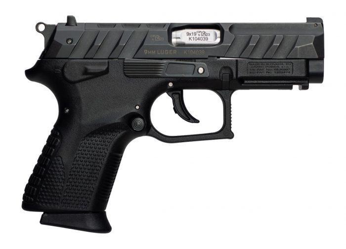 Grand Power 8588005944663 P1S Mk23 9mm Luger 12+1 3.66" Stainless Rotating Barrel, Black Optic Ready/Serrated Slide, Black Frame w/Accessory Rail, Checkered Grip, Ambidextrous