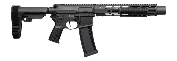 CMMG 94A68CD-AB Zeroed Banshee Mk4 9mm Luger 33+1 6.50" Black Nitride Threaded Barrel, Black Armor Cerakote Aluminum Receiver w/Picatinny Rail, M-LOK Handguard, Black Polymer CMMG RipBrace, CMMG Zeroe