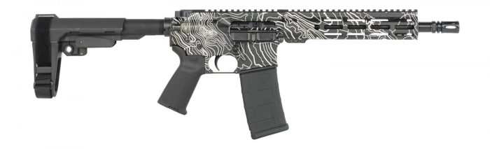 Shark Coast Tactical SCC07312TOPO-P Topography  5.56 NATO 30+1 10.50" Black Nitride Threaded Barrel, Aluminum Receiver w/Picatinny Rail, M-LOK Handguard, Black Polymer SB Tactical SBA3 Brace, Polymer
