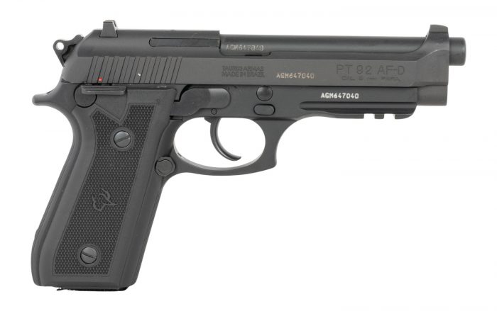 Taurus 1-920151-6MAG 92  Full Size 9mm Luger 18+1 5" Matte Matte Stainless Steel Barrel, Alloy Steel Serrated Slide, Black Anodized Aluminum Frame w/Beavertail & Picatinny Rail, Black Hogue G10 Grip,