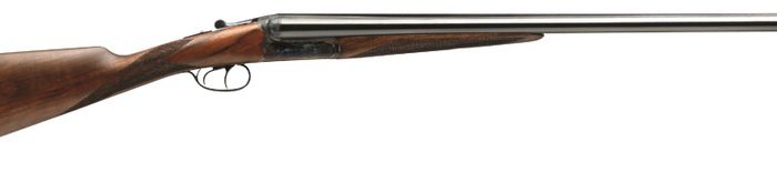Dickinson LLC  Estate Break Open 2.75" 2rd 26" Side By Side Barrel, True Bone-Charcoal Case Hardening Receiver, English Style Turkish Walnut Stock