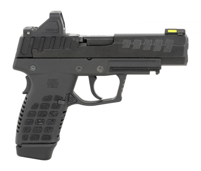 Kel-Tec P15BLKOPTIC P15 w/Optic Compact Frame 9mm Luger 15+1 4" Black Nitride Steel Optic Ready Slide, Black Polymer Frame w/Picatinny Rail, Black Stippled Grip, Ambidextrous, Viridian Optic