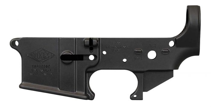 Yankee Hill 125 Stripped Lower Receiver 5.56x45mm NATO 7075-T6 Aluminum Black Anodized for AR-15