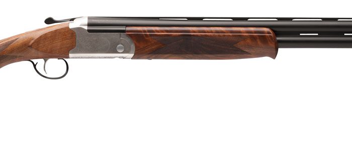 Stevens 22592 555 E 12 Gauge Break Open 3" 2rd 28" Black Satin Over/Under Vent Rib Barrel, Engraved Satin Silver Aluminum Receiver, Fixed Satin Turkish Walnut Stock, Ambidextrous