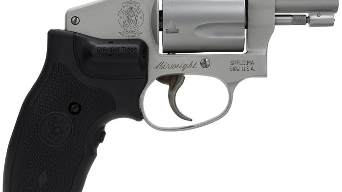 Smith & Wesson 163811 Model 642 Airweight 38 Special + P 5 Shot 1.88" Stainless Steel Barrel/Cylinder, Matte Silver Aluminum Alloy J-Frame, Includes Crimson Trace LG-305 Lasergrip