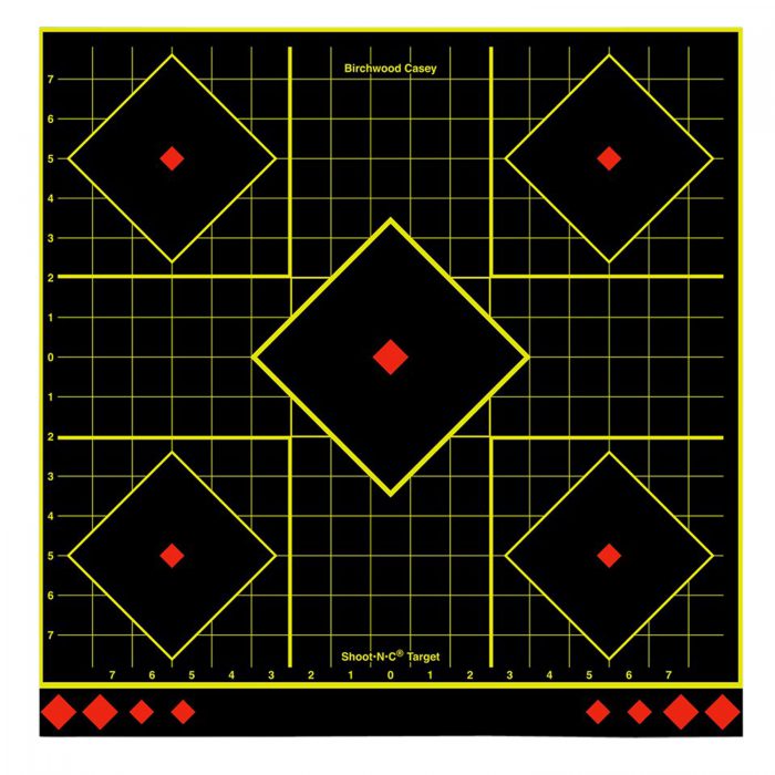 Birchwood Casey 34175 Shoot-N-C Reactive Target Self-Adhesive Paper Multi Color 17.75" 5-Diamond 5 Pack