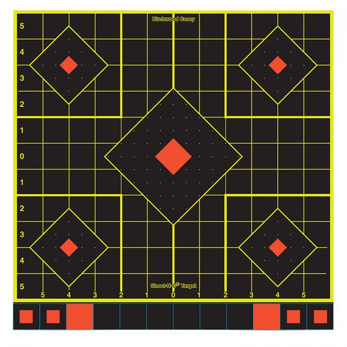 Birchwood Casey 34214 Shoot-N-C Reactive Target Self-Adhesive Paper Multi Color 12" 5-Diamond 12 Pack