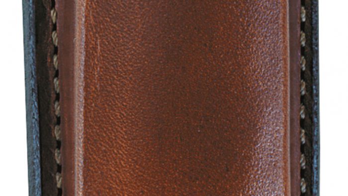Bianchi 10734 Open Top Mag Pouch  Single Tan Leather Belt Clip Compatible w/ 9mm/10mm/40/45 Belts 1.75" Wide
