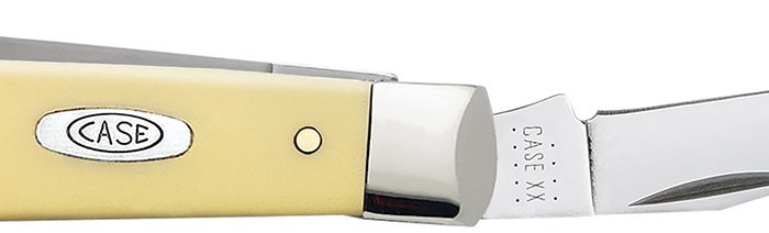 Case 00029 Trapper  Mini 2.70"/2.75" Folding Clip Point/Spey Plain Tumble Polish Chrome Vanadium Steel Blade/Smooth Yellow Synthetic Handle