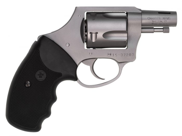 Charter Arms 74429 Boomer  Large 44 Special, 5 Shot 2" Matte Stainless Steel Ported/Tapered Barrel, Matte Stainless Cylinder & Frame w/Black Finger Grooved Rubber Grip