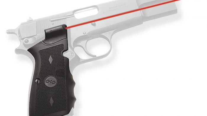 Crimson Trace 011170 Lasergrips  Fits Browning Hi-Power, Red Laser 633nM Wavelength 5mW Output, Black Polymer