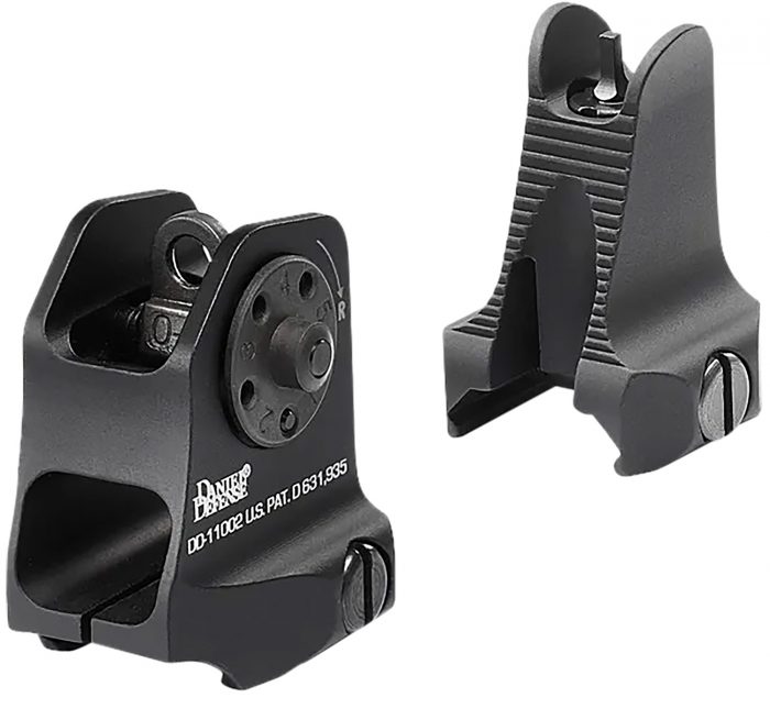 Daniel Defense 1908809116 AR-15 Iron Sight Set  Black Hardcoat Anodized Fixed Front & Rear Sight
