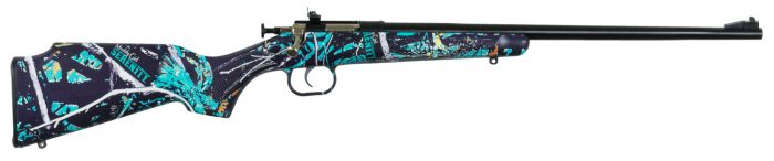 Crickett KSA2172 Youth  22 LR 1rd 16.12" Blued Barrel & Receiver, Fixed Front/Adjustable Rear Peep Sights, Muddy Girl Serenity Synthetic Stock w/11.5" LOP, Rebounding Firing Pin Safety