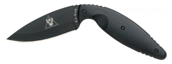 Ka-Bar 1482 TDI Law Enforcement Large 3.69" Fixed Drop Point Plain Black AUS-8A SS Blade, Black Zytel Handle, Includes Belt Clip/Sheath