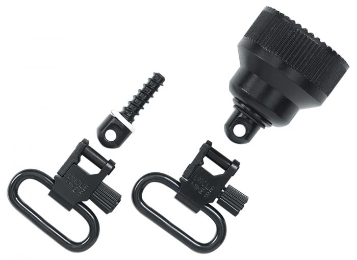 Uncle Mike's 18015 Mag Cap Swivel Set made of Steel with Blue Finish, 1" Loop Size & Quick Detach Style for  20 Gauge Remington 870 & 870 Youth Includes Two Super Swivels