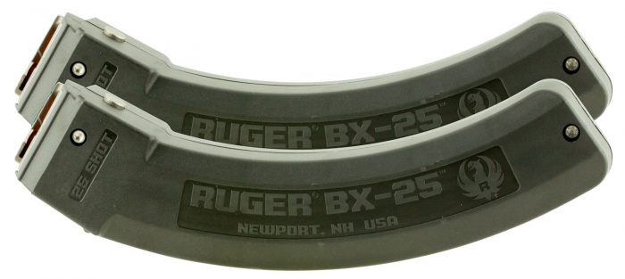 Ruger 90548 BX-25 Value Pack 25rd Magazine Fits Ruger 10/22/SR/77/Charger 22LR BX-25 Black 2 Pack