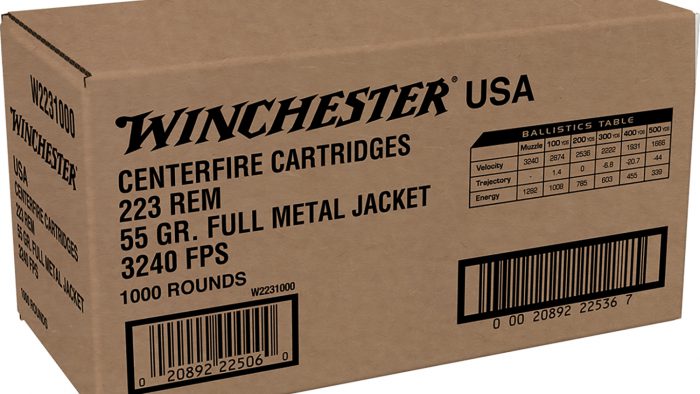 Winchester Ammo W2231000 USA  223Rem 55gr Full Metal Jacket 1000rds *Sold by Case