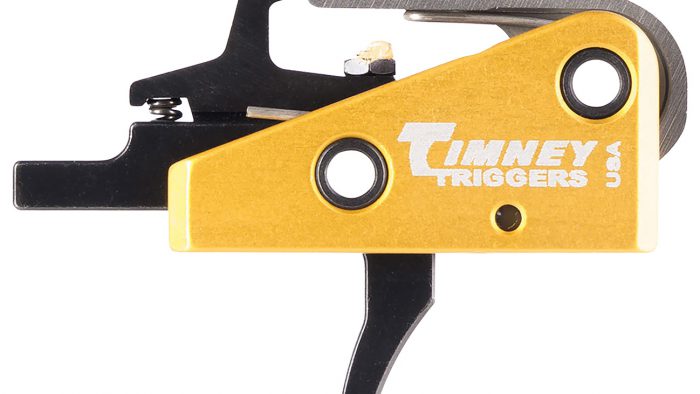 Timney Triggers 667S Competition Trigger  Single-Stage Curved Trigger with 3 lbs Draw Weight & Black/Gold Finish for AR-15