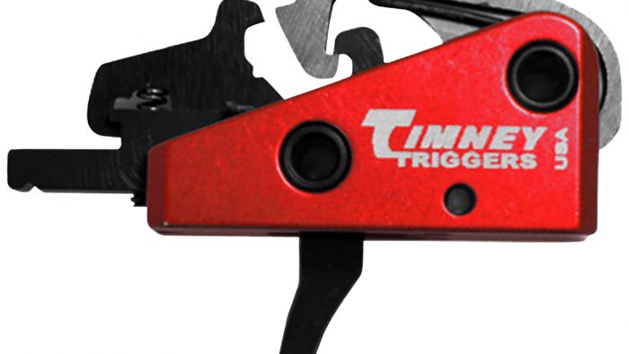 Timney Triggers 662S Targa Short Trigger  Two-Stage Curved Trigger with 2 lbs Draw Weight & Black/Red Finish for AR-Platform