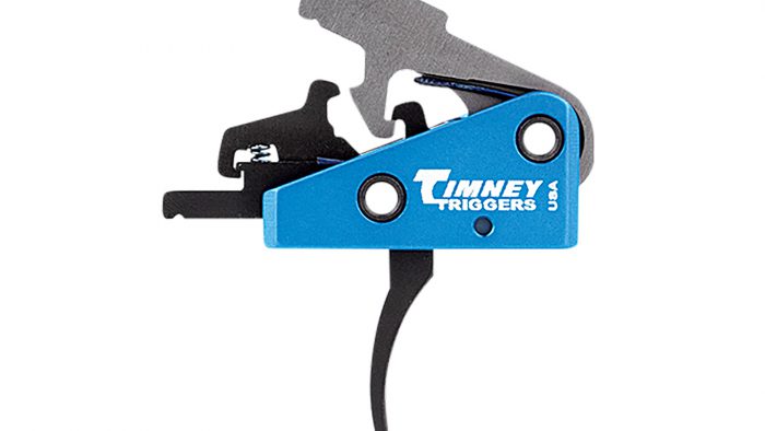Timney Triggers 663S Targa Long Trigger  Two-Stage Curved Trigger with 2 lbs Draw Weight & Black/Blue Finish for AR-Platform
