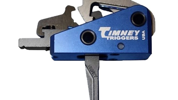 Timney Triggers 663SST Targa Long Trigger  Two-Stage Straight Trigger with 2 lbs Draw Weight & Black/Blue Finish for AR-Platform