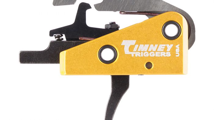 Timney Triggers 670 Competition Trigger  Single-Stage Curved Trigger with 4 lbs Draw Weight & Black/Gold Finish for AR-10