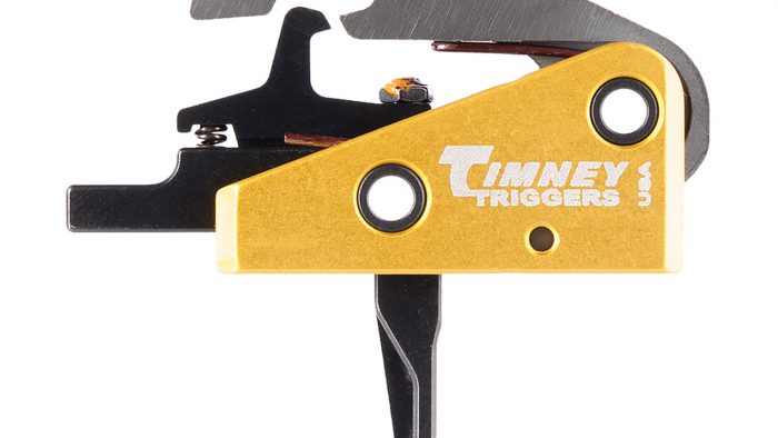 Timney Triggers 670ST Competition Trigger  Single-Stage Straight Trigger with 4 lbs Draw Weight & Black/Gold Finish for AR-10