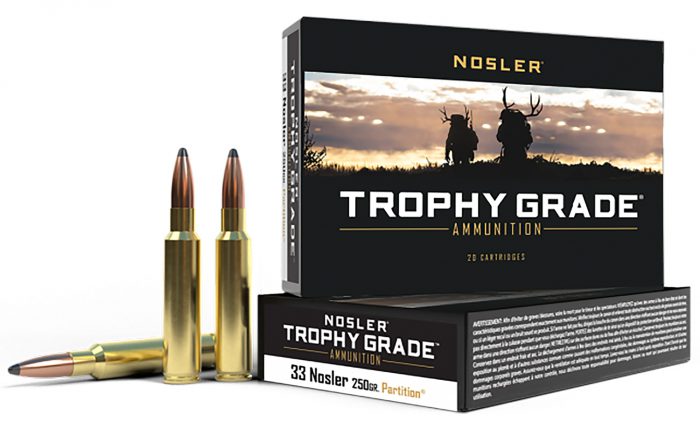 Nosler 60134 Trophy Grade  33Nosler 250gr Nosler Spitzer Partition 20 Per Box/10 Case