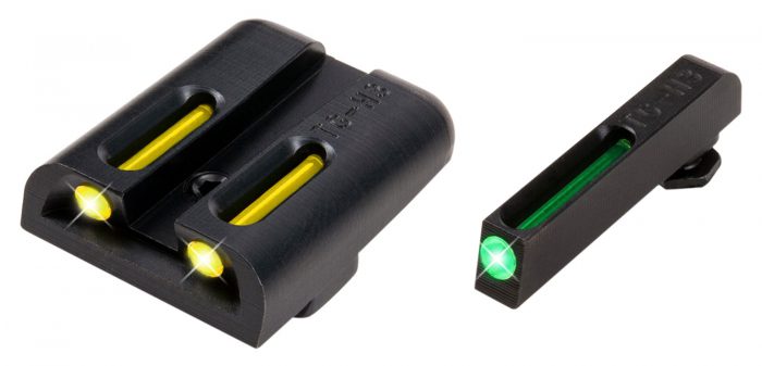 TruGlo TG131GT2Y TFO  Green/Tritium/Fiber Optic Front Sight-Yellow/Tritium/Fiber Optic Rear Sight Glock 20/21