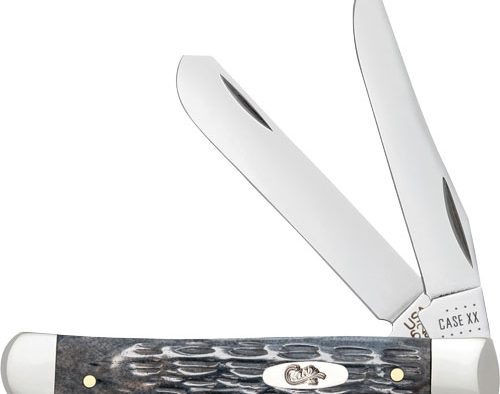 CASE KNIVES POCKET WORN GRAY - BONE CRANDALL JIG MINI TRAPPER