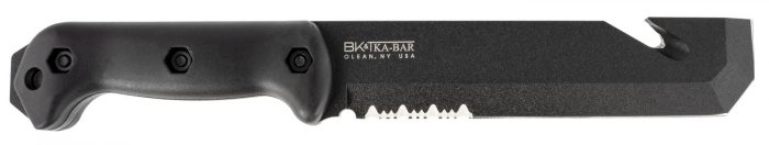 Ka-Bar BK3 Becker Tac Tool 7" Fixed Chisel w/Wire Cutter Part Serrated Black 1095 Cro-Van Blade, Black Ultramid Handle, Includes Sheath