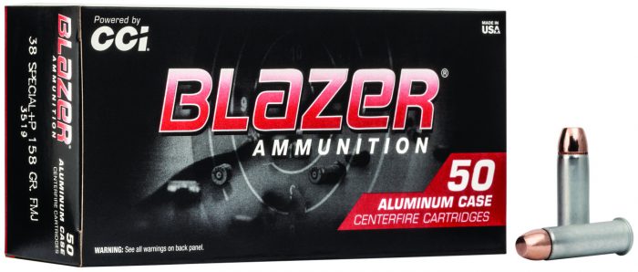 CCI 3519 Blazer Handgun 38Special +P 158gr Total Metal Jacket 50 Per Box/20 Case