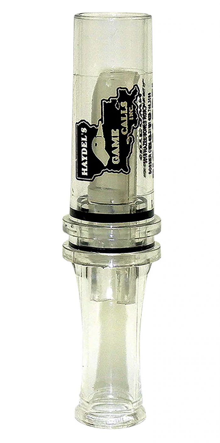 Haydel's Game Calls BC10 Big Barreled  Open Call Single Reed Mallard Sounds Attracts Ducks Clear Plastic