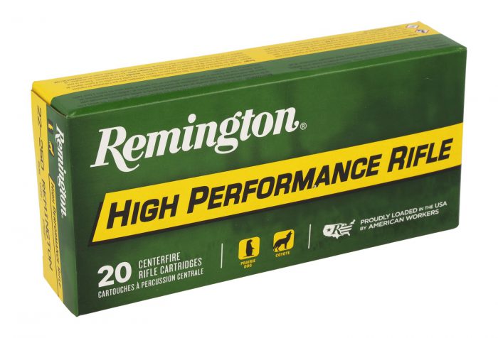 Remington Ammunition 21311 High Performance Rifle 22-250Rem 55gr Pointed Soft Point 20 Per Box/10 Case