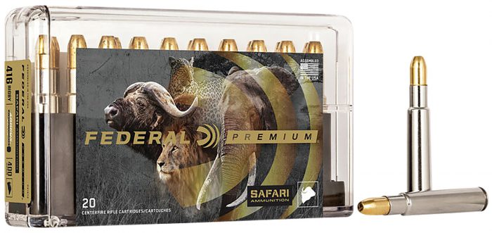 Federal P416T2 Premium Safari Cape-Shok 416Rigby 400gr Trophy Bonded Sledgehammer Solid 20 Per Box/10 Case