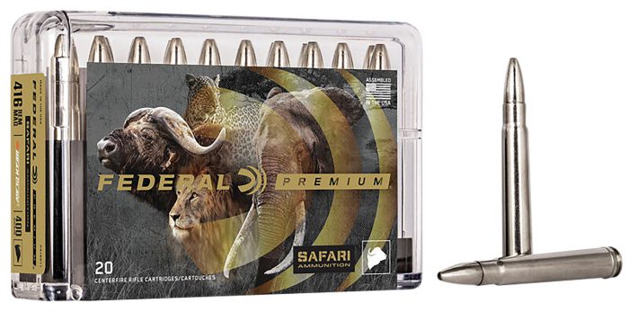 Federal P416RT1 Premium Safari Cape-Shok 416RemMag 400gr Trophy Bonded Bear Claw 20 Per Box/10 Case