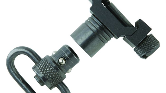 Uncle Mike's 21101 Quick Detach Swivel Set made of Steel with Black Finish, 1" Loop Size & Push Button Style for Picatinny & Weaver-Style Rails