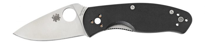 Spyderco C136GP Persistence  2.77" Folding Drop Point Plain 8Cr13MoV SS Blade Black G10 Handle Includes Pocket Clip