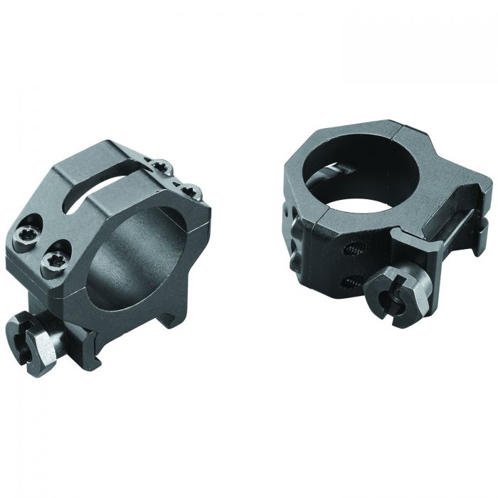 Weaver Mounts 48360 Four-Hole Skeleton Rings  Matte Black 1" Medium