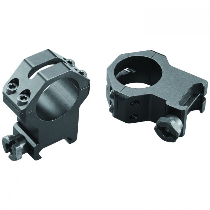 Weaver Mounts 48363 Four-Hole Skeleton Rings  Matte Black Aluminum 1" Extra Extra High