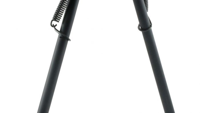Harris Bipods H1A2 Non-Swivel H Swivel Stud, 13.50-23" Black Steel/Aluminum, Rubber Feet