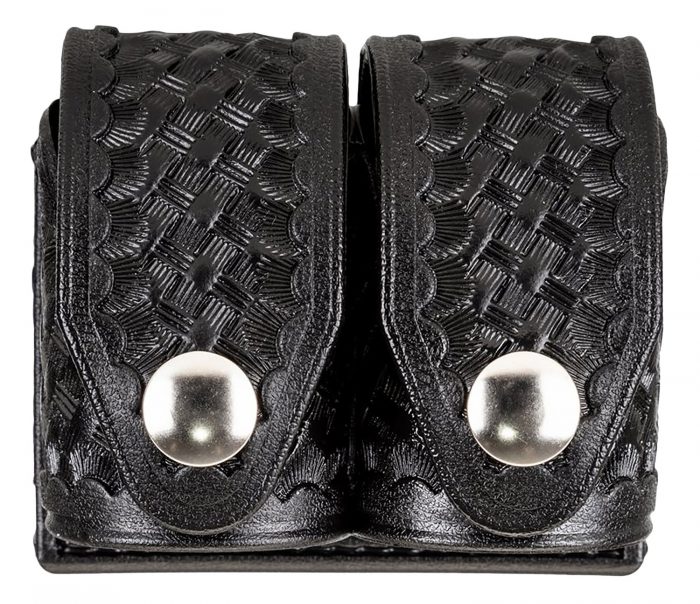 HKS 203BMBN SpeedLoader Case  Double Medium Black Hytrel Belt Loop Belts 2.25" Wide