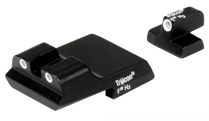 Trijicon 600437 Bright & Tough Night Sights  Green/Tritium White Outline Front Sight-Green/Tritium White Outline Rear Sight Smith & Wesson 1911