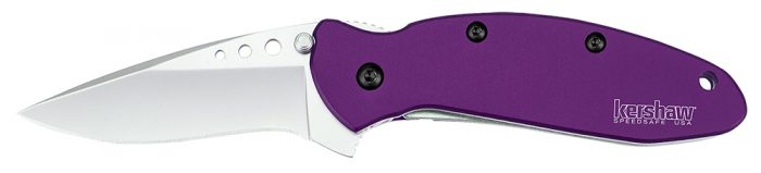 Kershaw 1620PUR Scallion  2.40" Folding Drop Point Plain Bead Blasted 420HC SS Blade Purple Anodized Aluminum Handle Includes Pocket Clip