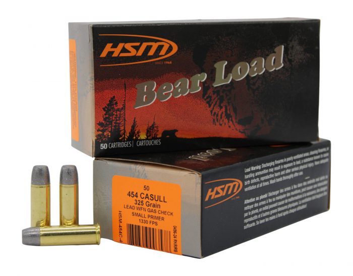 HSM 454C4N Bear Load  454 Casull 325 gr Wide Flat Nose 50 Per Box/ 10 Case