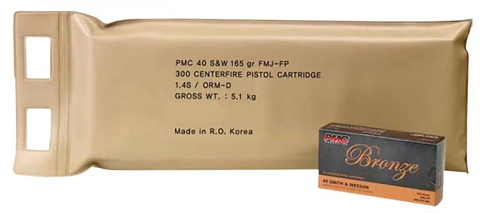 PMC 40DBP Bronze Battle Pack 40S&W 165gr Full Metal Jacket 300 Per Box/3 Case