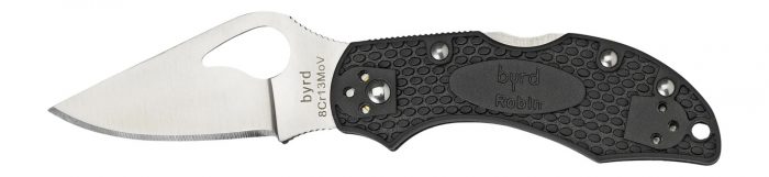 Spyderco BY10PBK2 Byrd Robin 2 Lightweight 2.43" Folding Drop Point Plain 8Cr13MoV SS Blade Black Bi-Directional Texturing FRN Handle Includes Pocket Clip