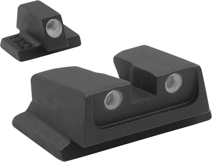 Meprolight USA 117663101 Tru-Dot  Green Tritium White Outline Front Sight-Green Tritium White Outline Rear Sight Smith & Wesson M&P (Non Optics Ready)